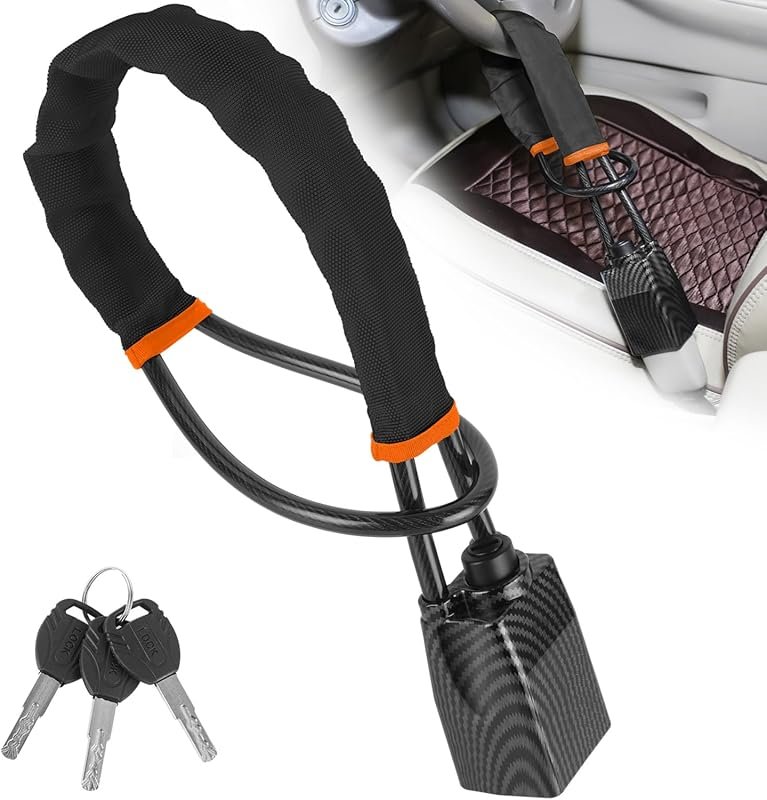 Upgraded Steering Wheel Lock with Seatbelt Lock and 3 Keys for Kia Sou