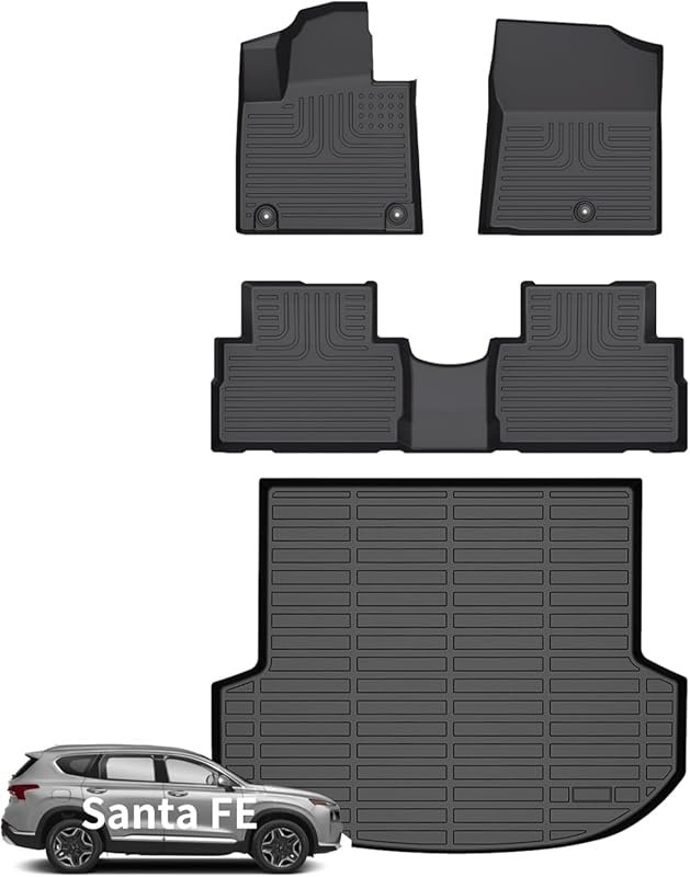 All-Weather TPE Floor Mats for 2021–2023 Hyundai Santa Fe (Gas Only) –
