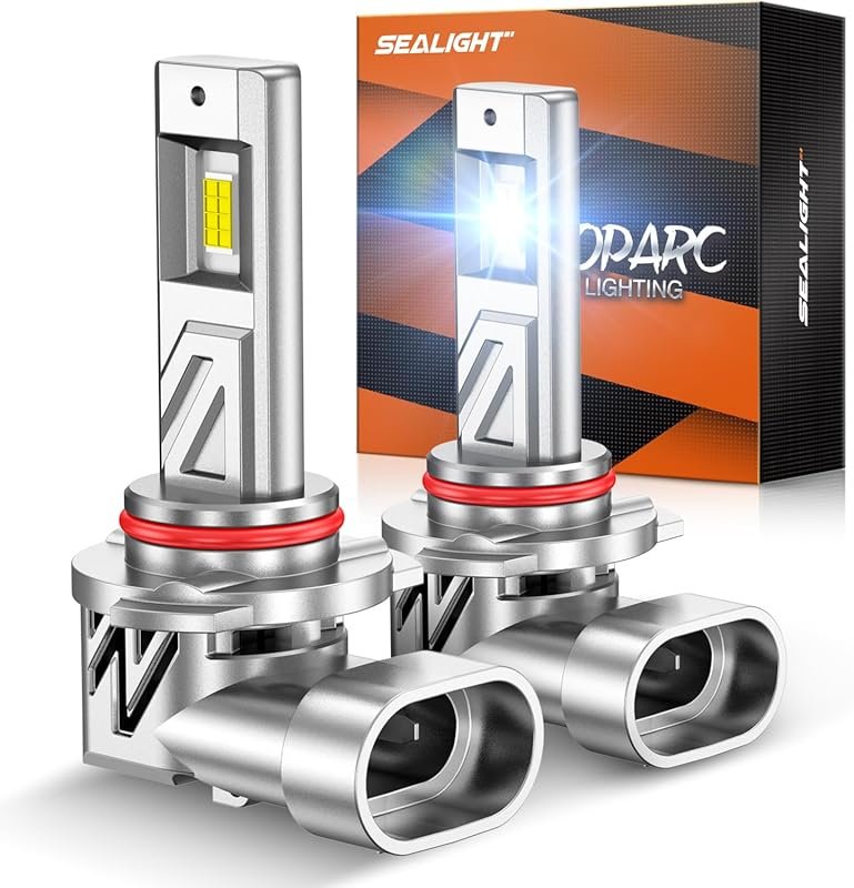 SEALIGHT HB3/9005 LED Headlight Bulbs: 6500K Cool White with Fan, Stoc
