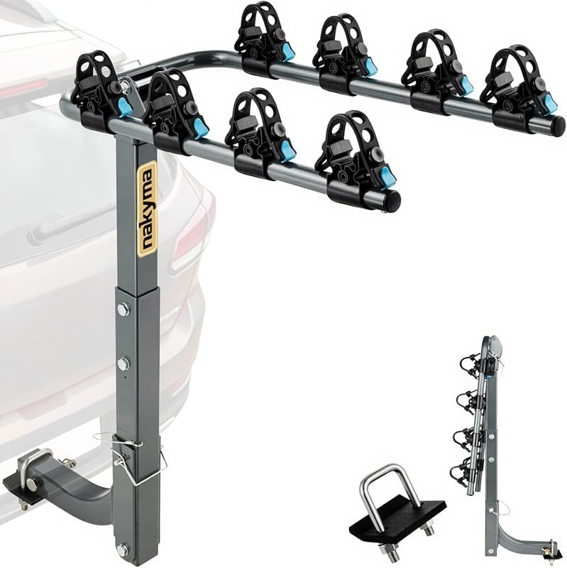 Hitch Bike Rack for 4 Bikes with 240-Pound Capacity for SUVs and Truck