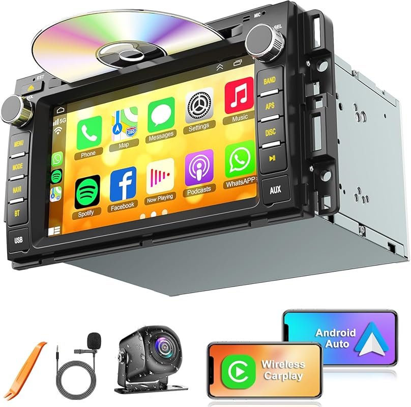 7-inch Car Stereo with DVD Player and Wireless CarPlay for GMC Acadia