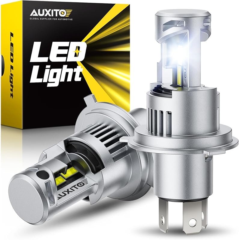 AUXITO H4/9003 Halogen Bulbs, 900% Brighter, 6500K Cool White, Plug an