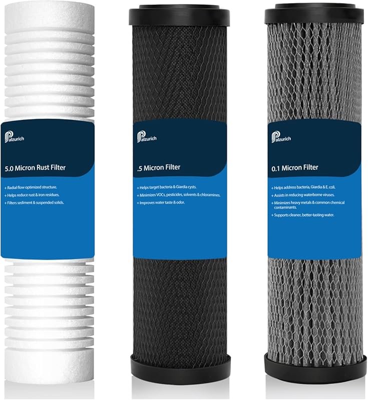 Upgraded 3 Stage RV Water Filter Replacement Cartridges for ClearSourc