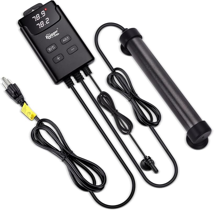 hygger 50W Submersible Aquarium Heater with External Digital Display f