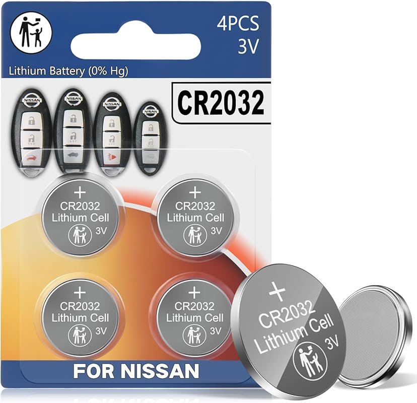 Four-Pack Car Key Fob Battery Replacement for Nissan Altima and Other 