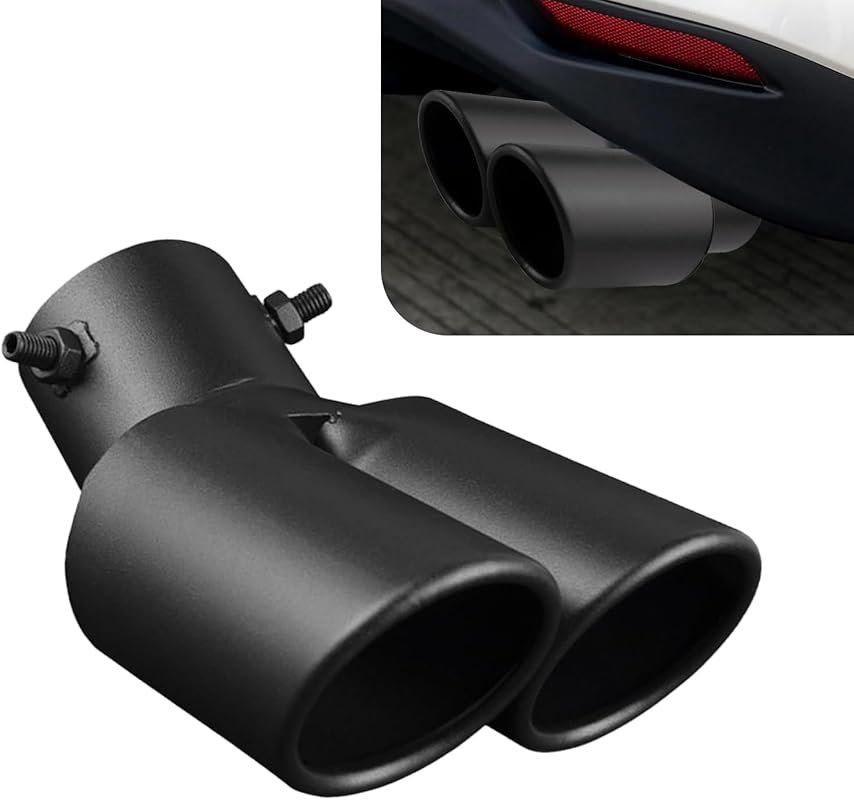 Dual Stainless Steel Exhaust Tips with Bolt, 2.48