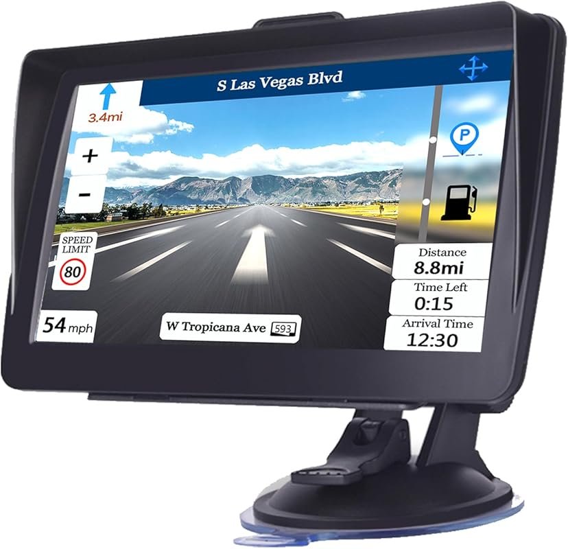 7-Inch Touchscreen GPS Navigator for Trucks & Cars with 2025 Lifetime 