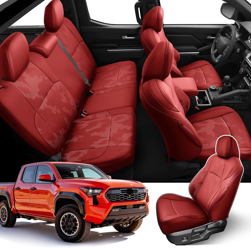 Full Set Faux Leather Seat Covers for Toyota Tacoma Double Cab 4th Gen