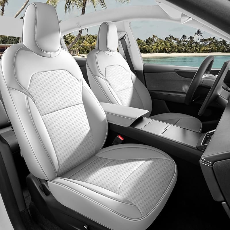 Custom Fit Tesla Model Y Nappa Leather Seat Covers Full Set for 2025–2
