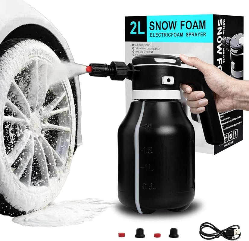 Electric Foam Sprayer for Car Wash and Detailing, Cordless Portable wi