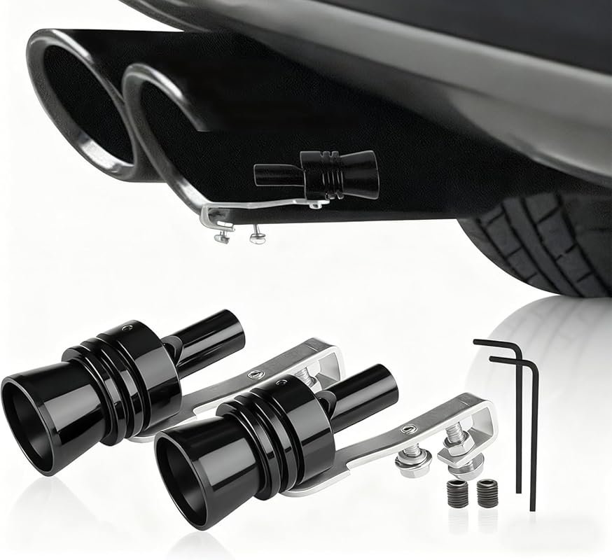 Universal Turbo Whistle for Exhaust Pipe: 2PCS Aluminum Alloy Muffler