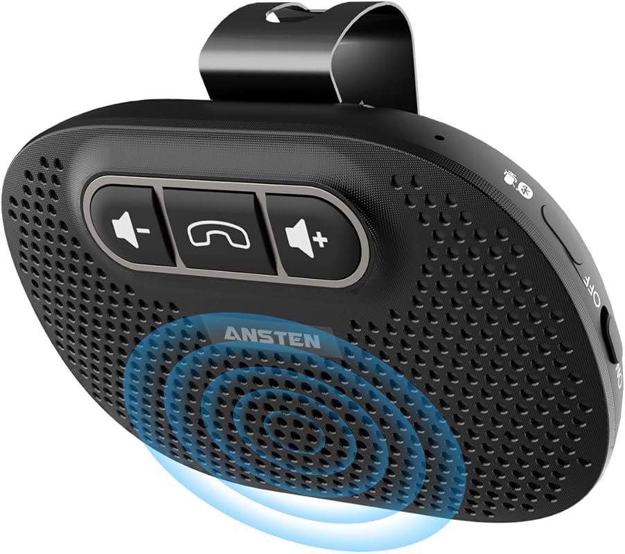 ANSTEN Hands-Free Car Bluetooth Speaker for Calls Music and GPS with V