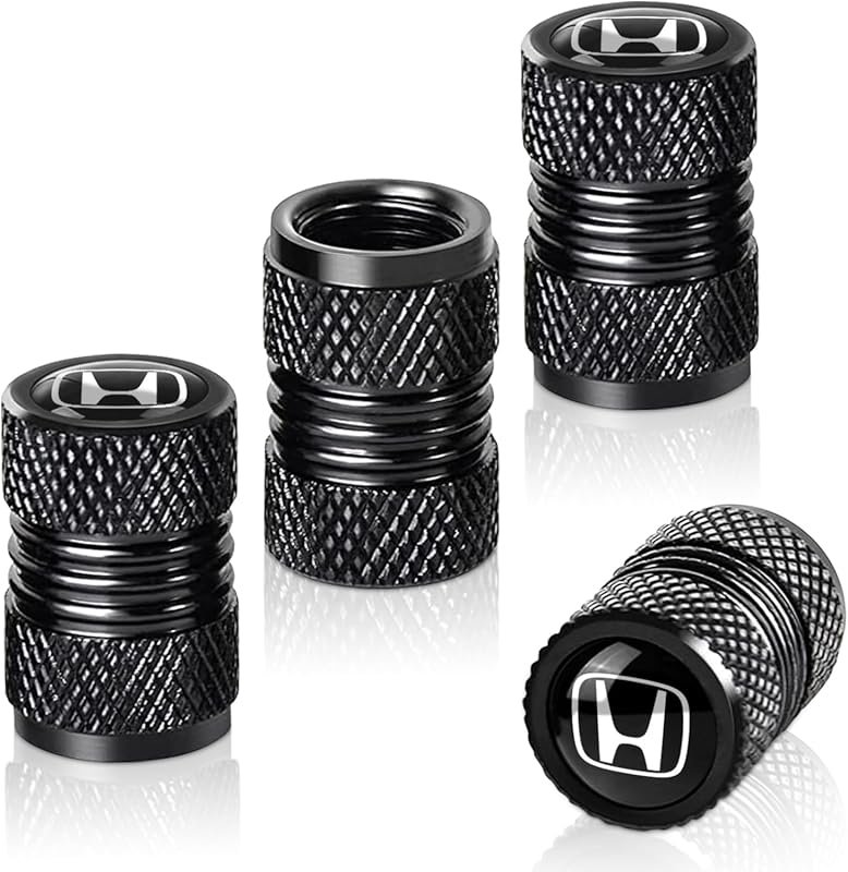 Black tire valve stem caps for Honda Accord, Civic, CR-V, and other Ho