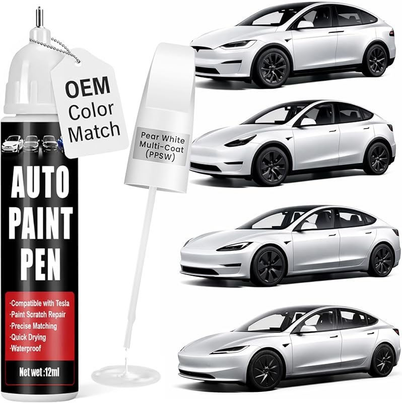 Pearl White Touch Up Paint Pen for Tesla Models Y, 3, X, and S