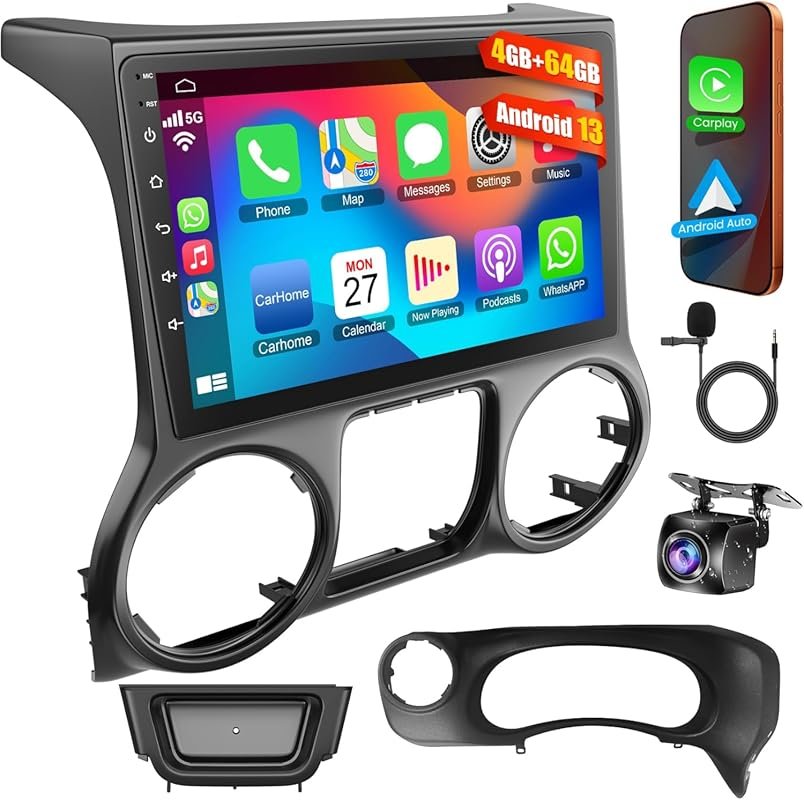 10.1 Inch QLED Android Car Radio for Jeep Wrangler with Wireless CarPl