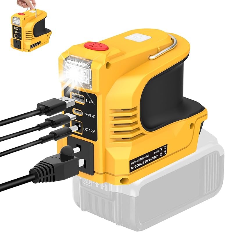 Real 220W Power Inverter Compatible with DeWalt 20V Battery, DC 20V to