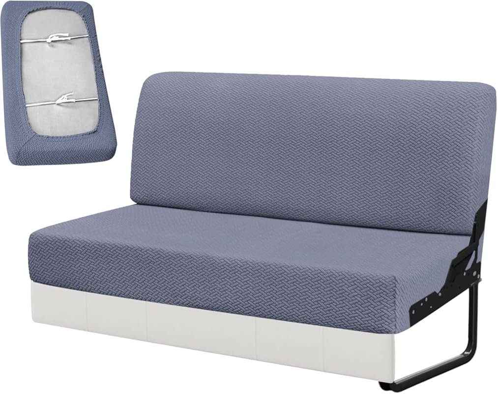 Washable RV Jackknife Sofa Cover: 2-Piece Stretch Slipcover with Elast