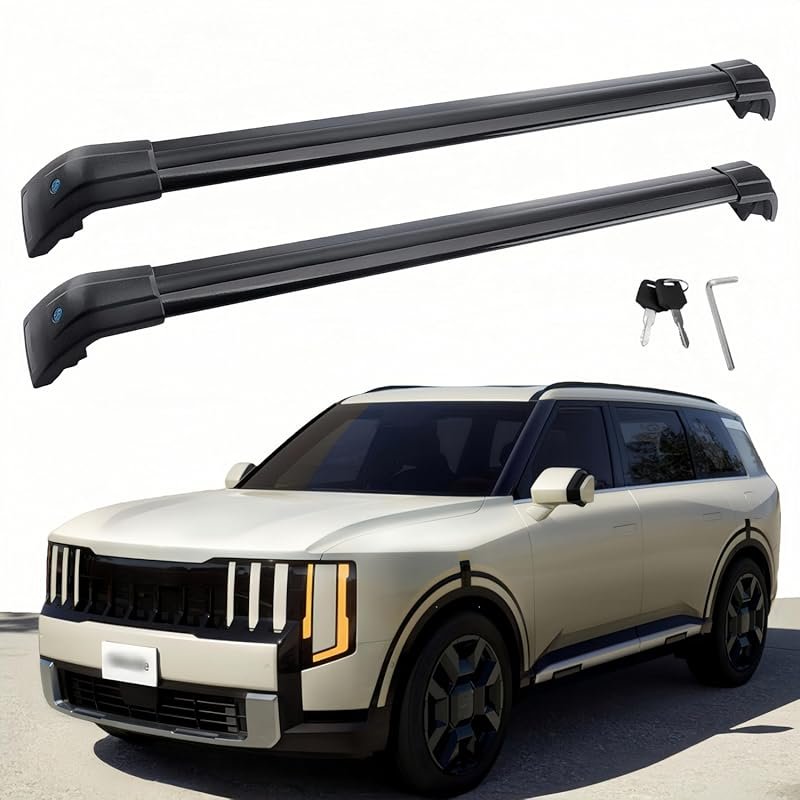 Black Crossbar Fits for KIA Telluride 2026 2027 with roof Side Rails A