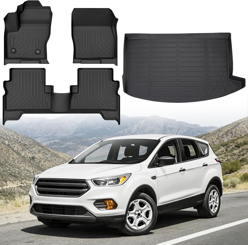Heavy-duty all-weather floor mats for 2014 Ford Escape with custom fit