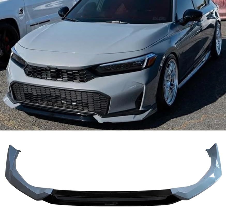 Front bumper splitter lip for 2025–2026 11th-gen Honda Civic in gloss 