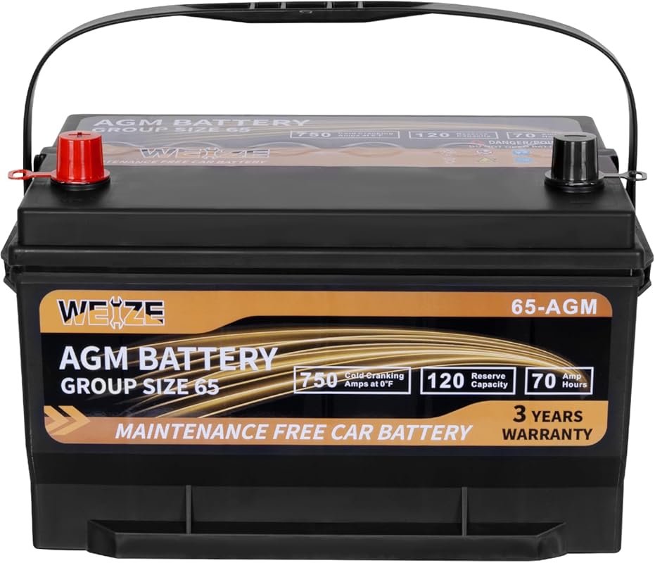 Weize Platinum AGM Battery BCI Group 65 Automotive Battery, 12V 70ah, 