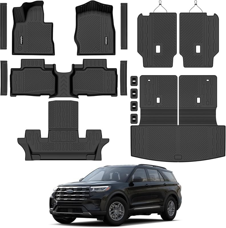 All-Weather Stain-Resistant Floor Mat Set for 2020-2026 Ford Explorer 
