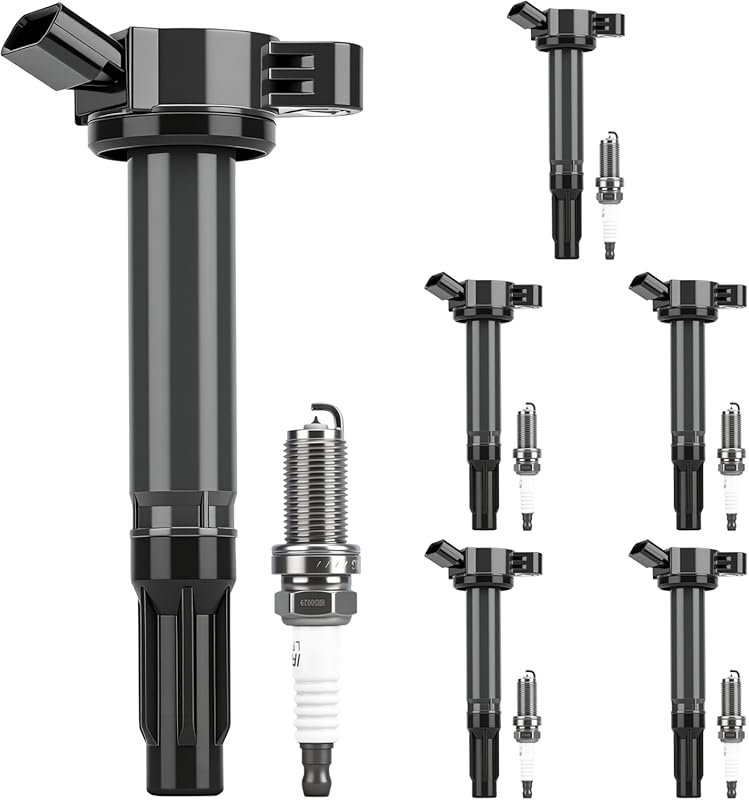 Ignition Coil and Iridium Spark Plugs Kit for 2007-2016 Toyota RAV4, H