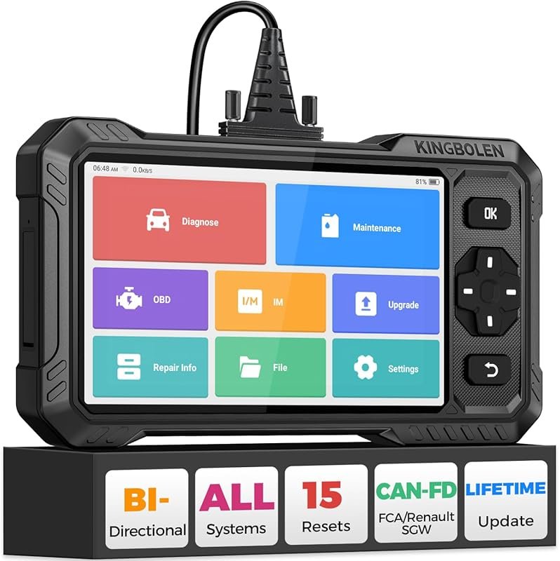 KINGBOLEN S6 Elite Bidirectional OBD2 Scanner with 15 Reset Services a