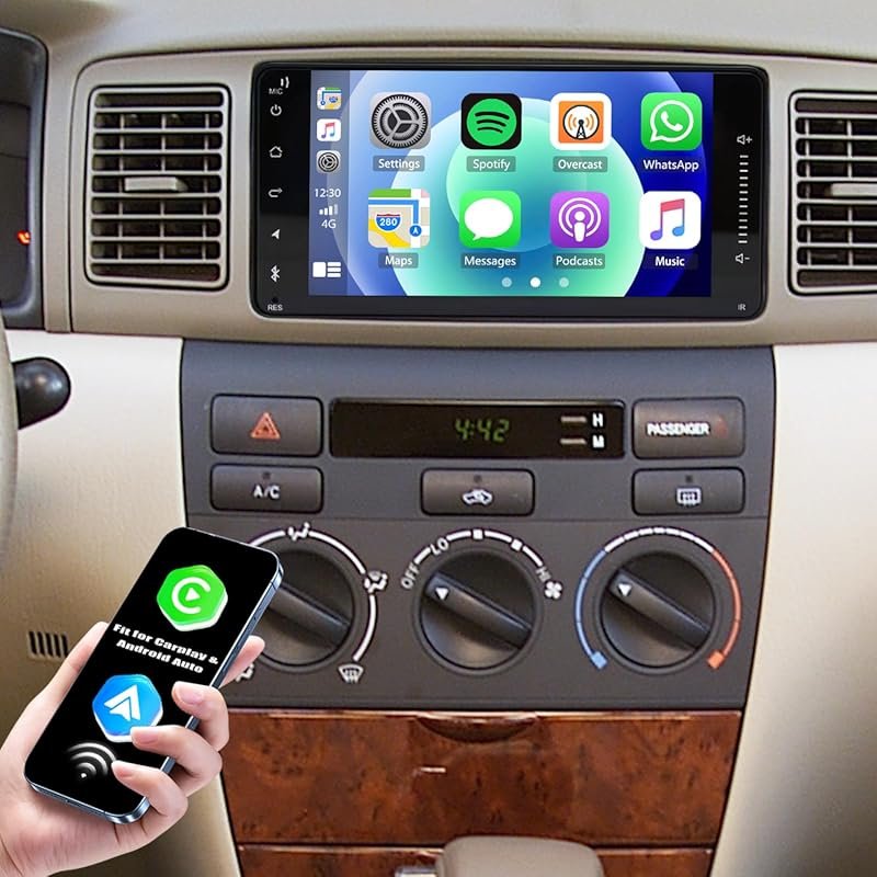 Double Din Car Radio for Toyota Corolla with 7-Inch Touchscreen, CarPl
