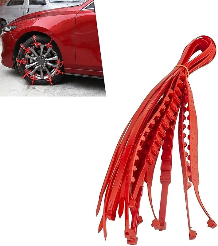 10-piece car tire snow chains, serrated zip straps for icy and snowy r