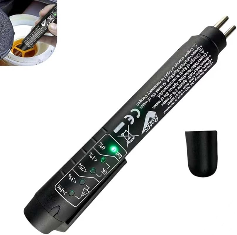 Brake Fluid Moisture Tester with 5 LED Indicators, DOT3/DOT4/DOT5.1 Co