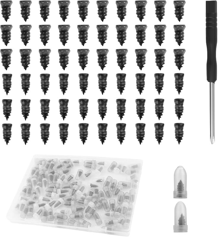 60PCS Self-Service Tire Repair Kit with Screw Plugs and Screwdriver fo