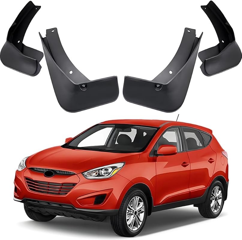 Set of four black mud flaps for the 2010-2015 Hyundai Tucson to protec