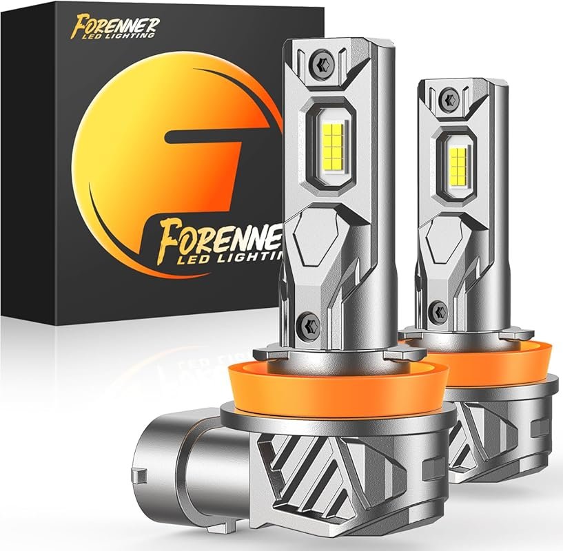 FORENNER Upgraded H11 Light Bulbs, 36000LM 1000% Ultra Brightness, 650