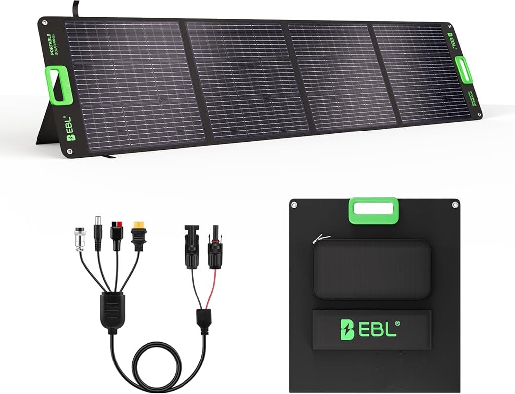 EBL 200W Portable Foldable Solar Panel with Kickstands and IP65 Waterp