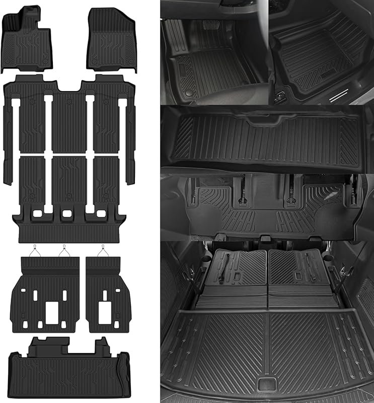 All-Weather Floor Mats for Toyota Sienna 2021–2026 (7-Seat Models) wit