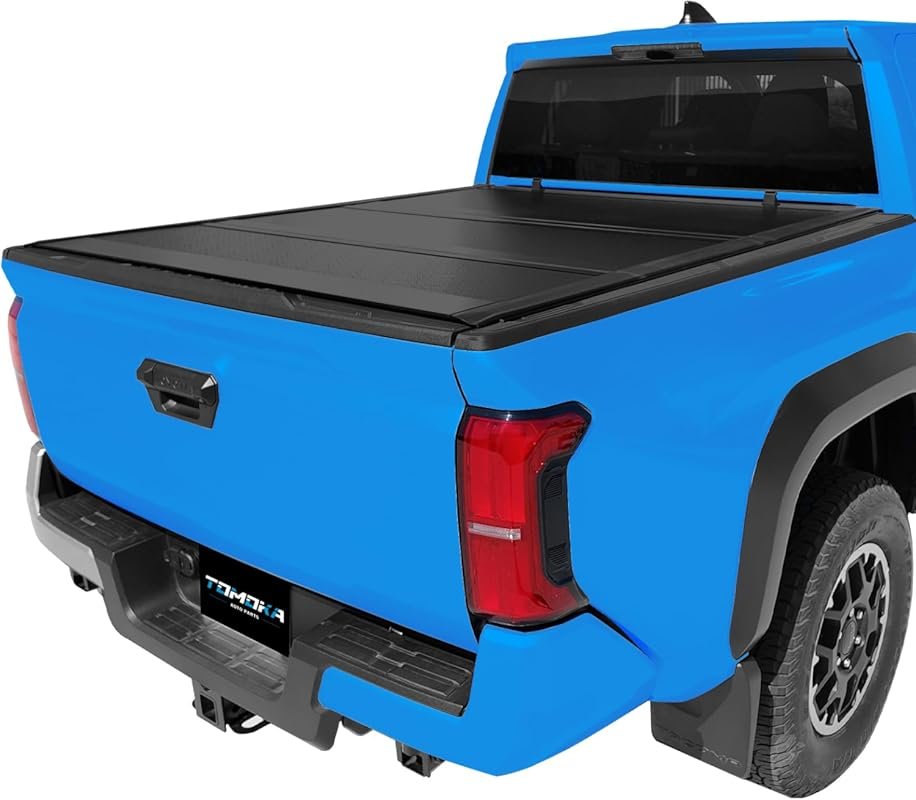 TOMOKA Low Profile Hard Tri-Fold Waterproof Tonneau Cover for 2024-202