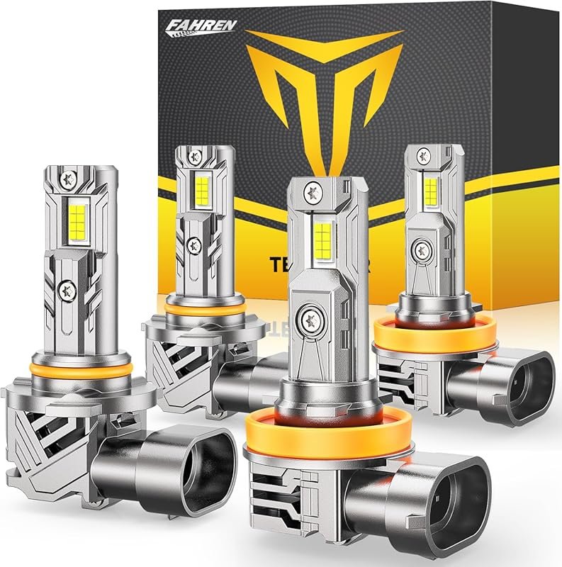 H11 and 9005 LED Bulbs Combo with 100,000LM Brightness, Cooling Fan, a