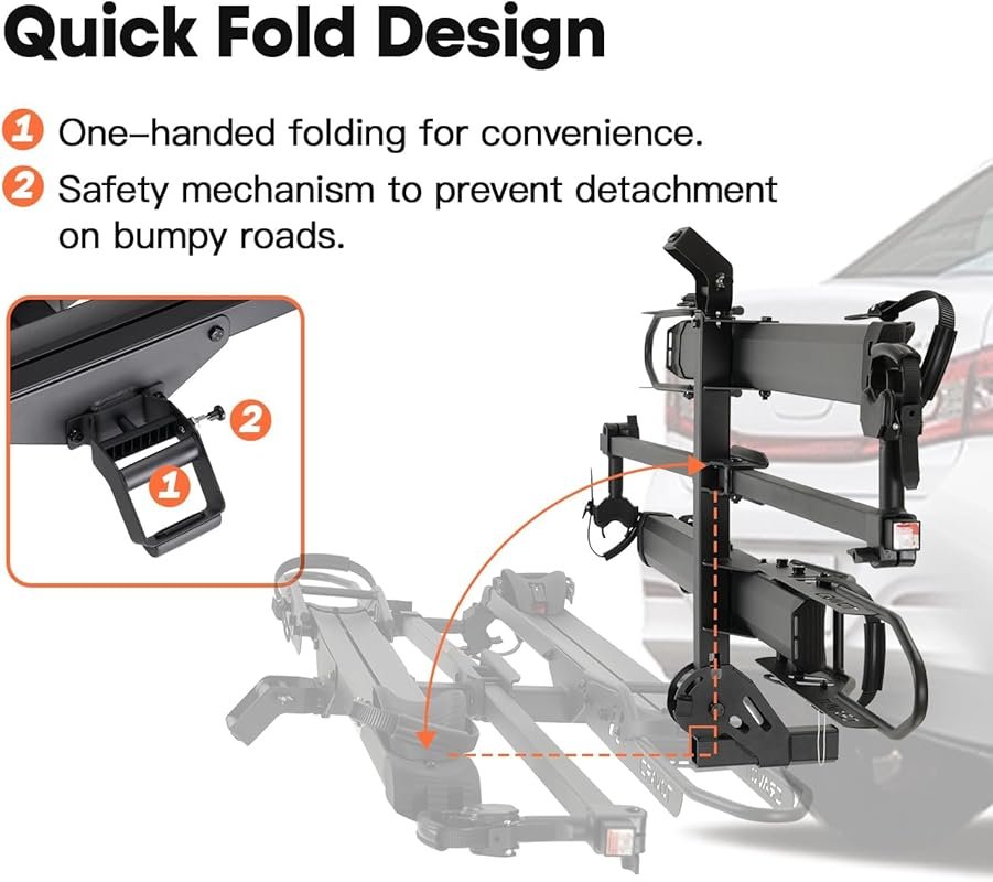CyberRack E2 Plus Hitch E-Bike Rack for Sedans with Ramp, 200 lbs Capa