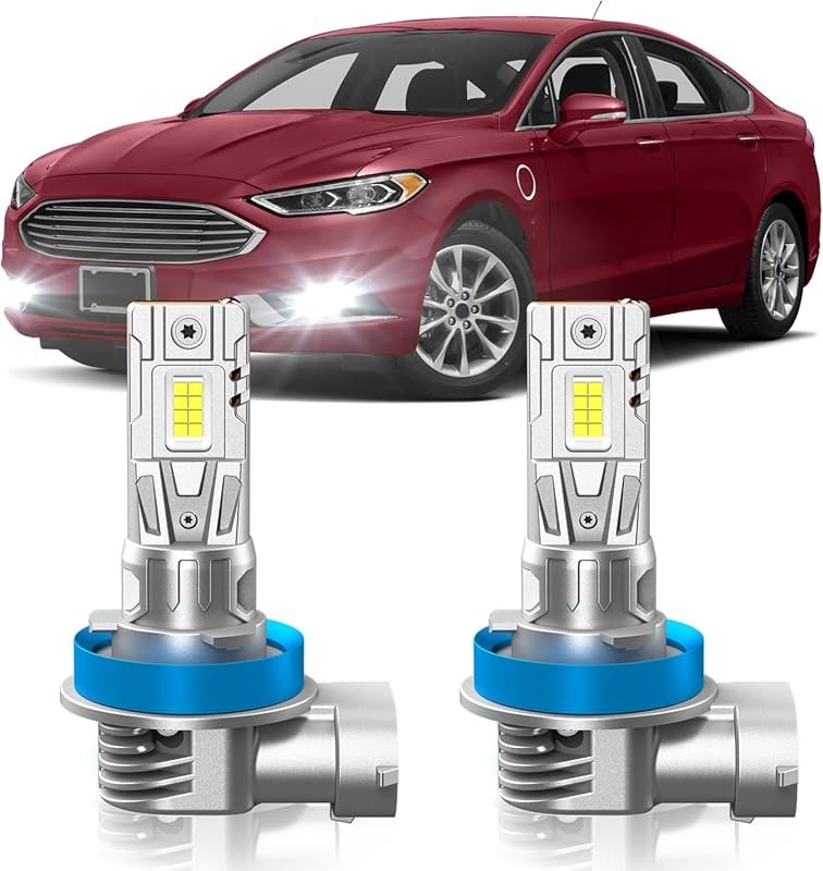 Cool White Fog Light Bulbs for Ford Fusion 2006-2018 – 6000K, Plug and