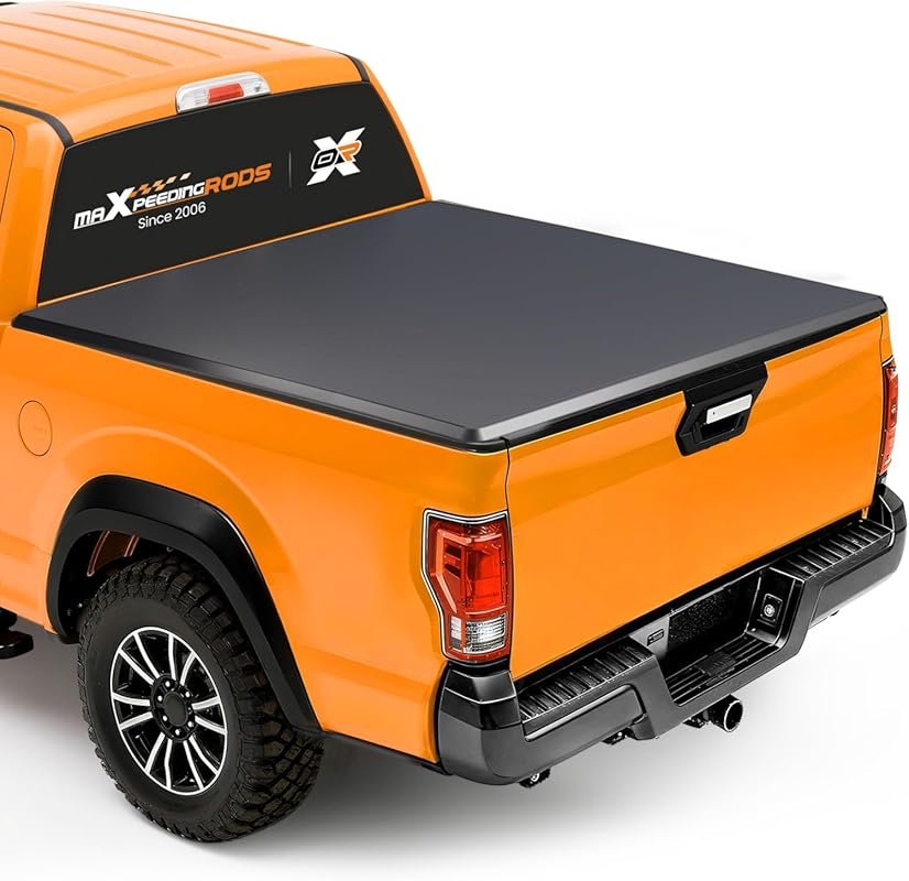 maXpeedingrods Soft Tri-Fold Vinyl Truck Bed Tonneau Cover Compatible 