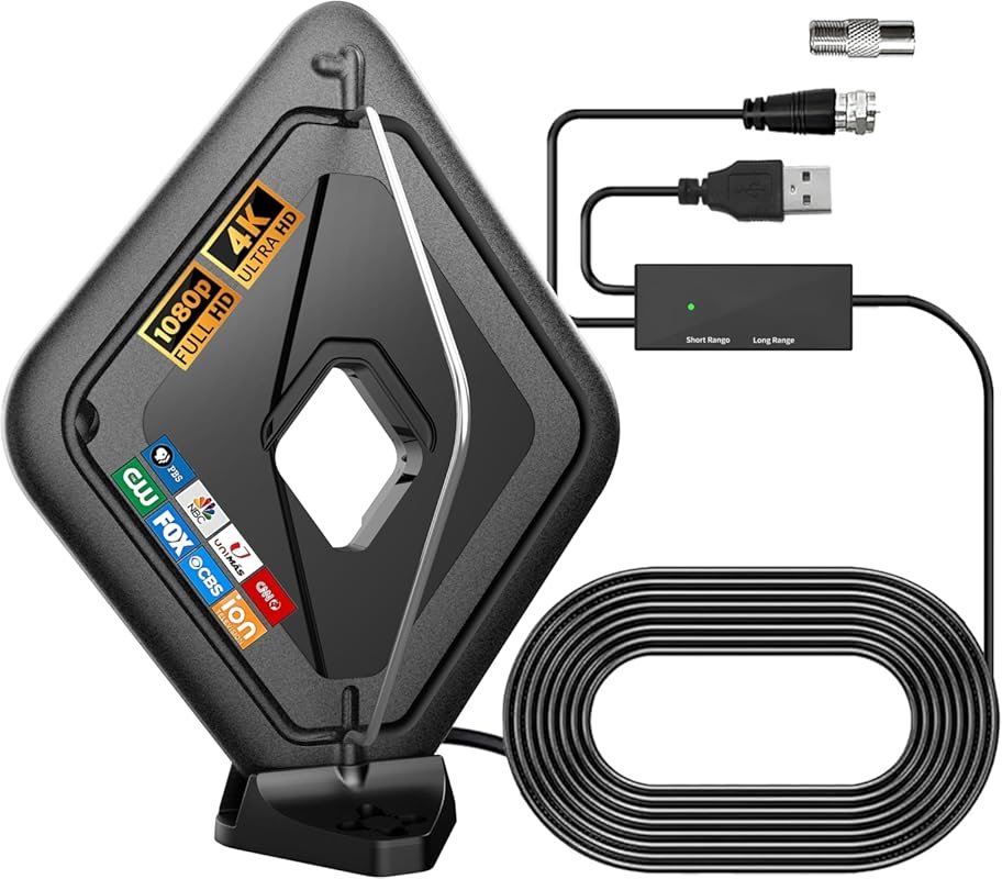 Indoor Outdoor TV Antenna with Amplifier Booster for Smart TV and Thic