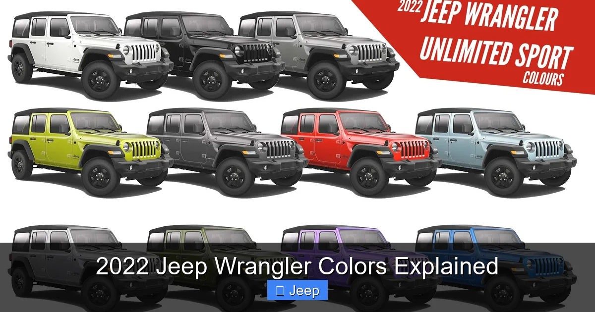 2022 Jeep Wrangler Colors Explained