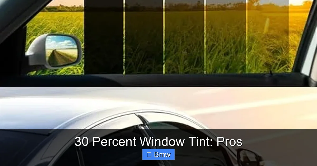 30 Percent Window Tint: Pros