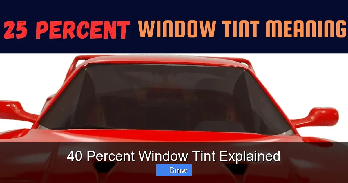 40 Percent Window Tint Explained