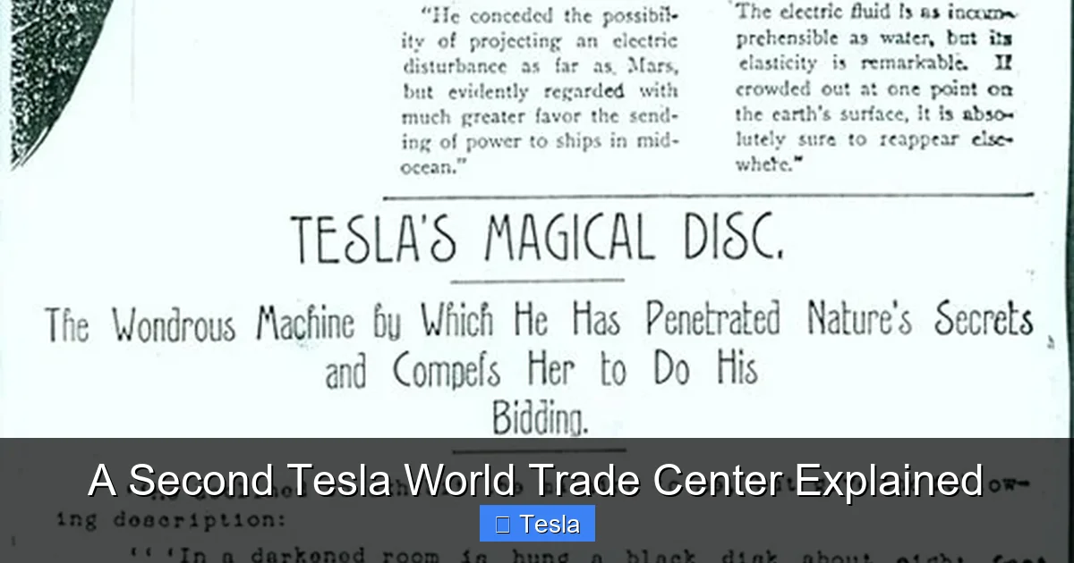 A Second Tesla World Trade Center Explained
