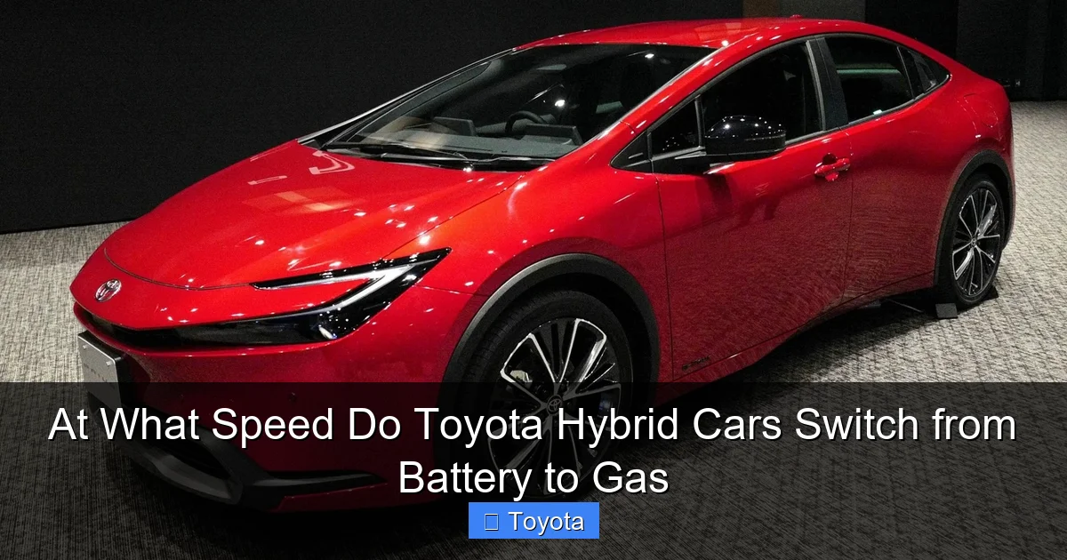 At What Speed Do Toyota Hybrid Cars Switch from Battery to Gas