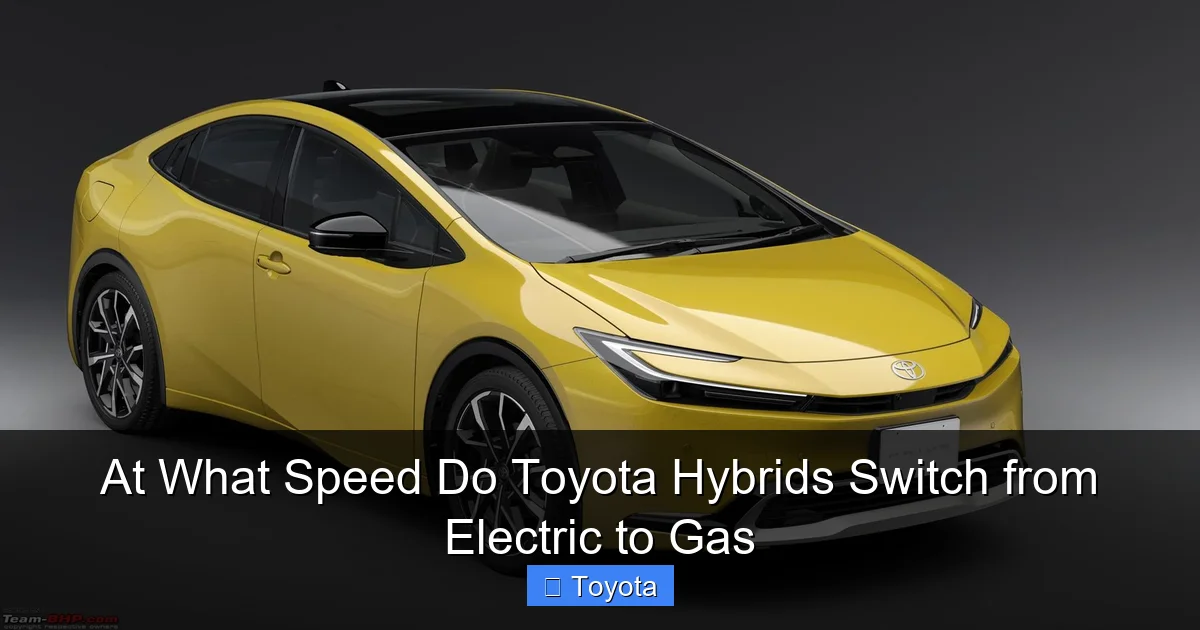 At What Speed Do Toyota Hybrids Switch from Electric to Gas
