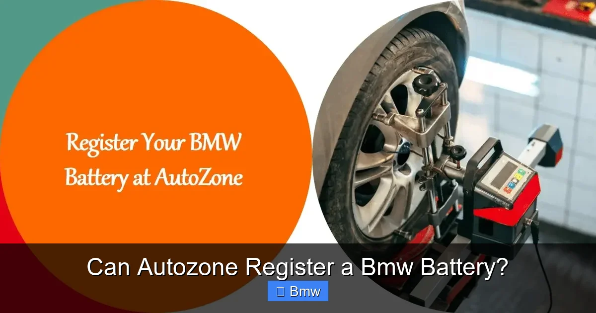 Can Autozone Register a Bmw Battery?