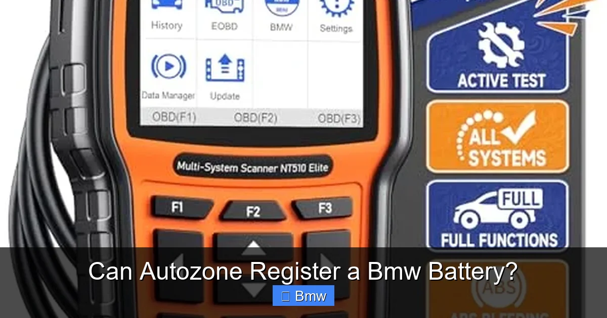 Can Autozone Register a Bmw Battery?